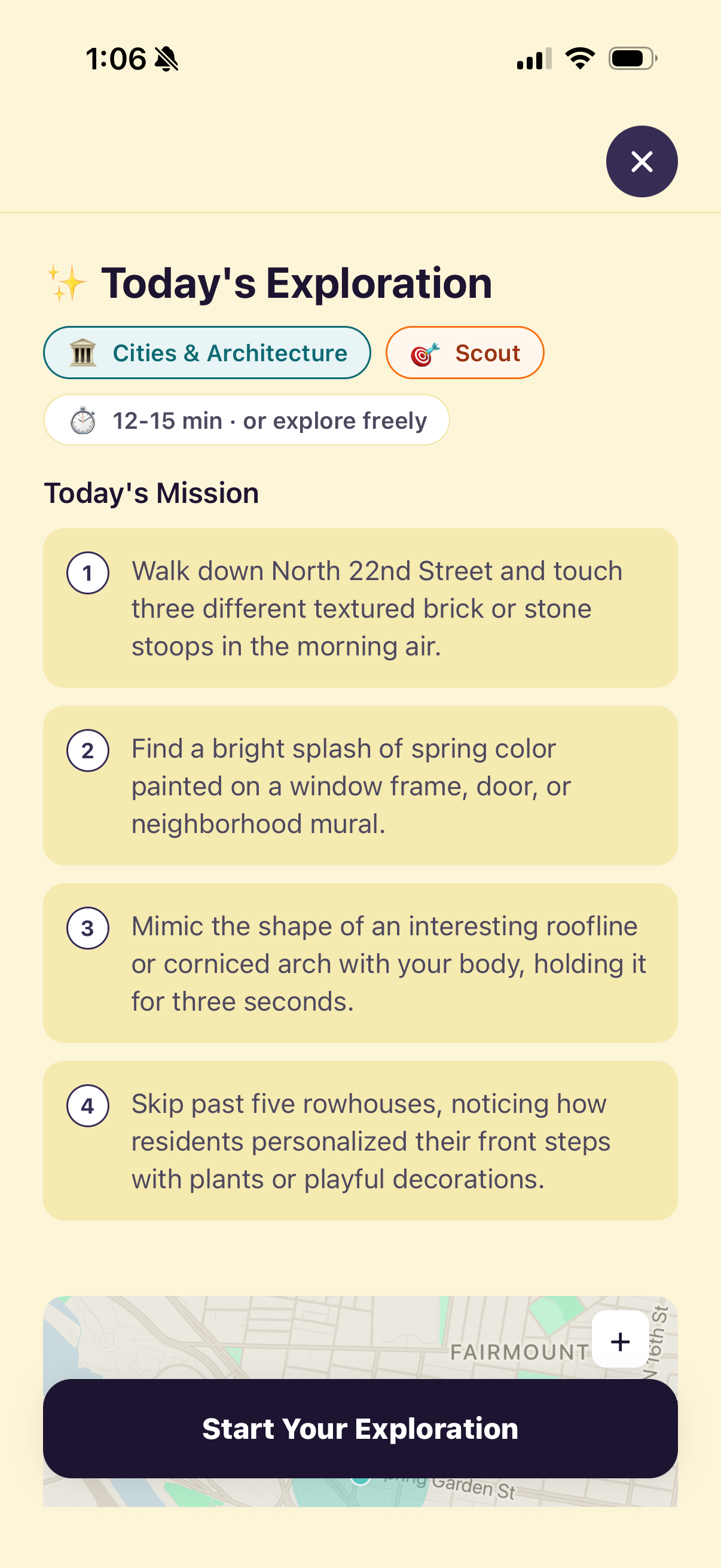 Journey Sparks mission list for today's exploration